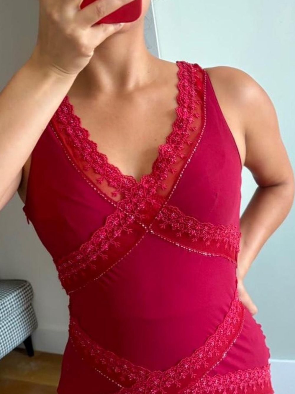 Cache Vintage Silk Slip Dress in Deep Fuchsia - Picture 5 of 8